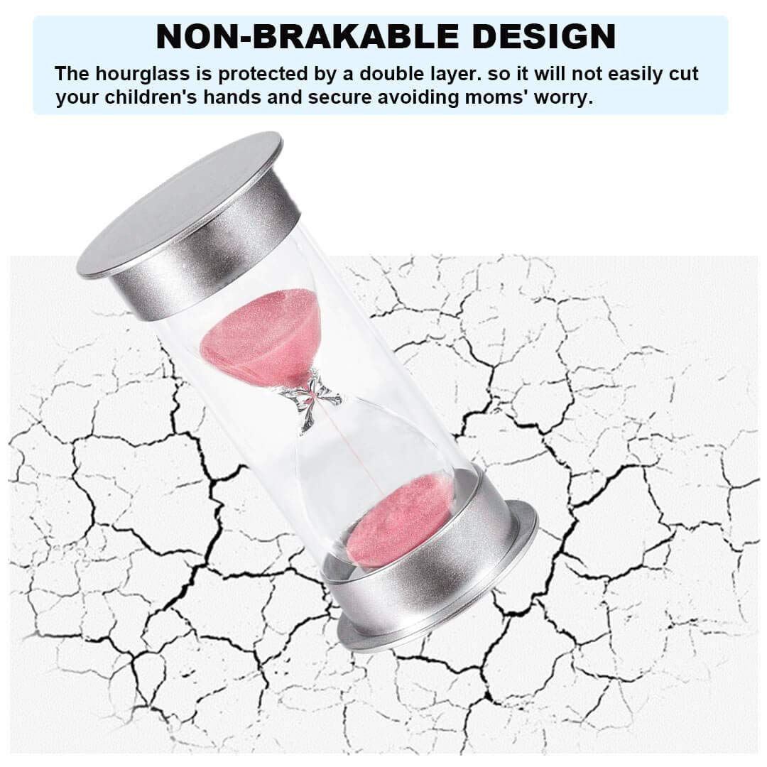 Hourglass Sand Timer 5 Minute: Silver Plastic Sand Clock 5 Minutes, Hour Glass Sandglass Timer For Kids, Games, Classroom, Kitch